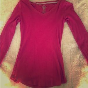 Cozy pink long sleeve long john pajama top